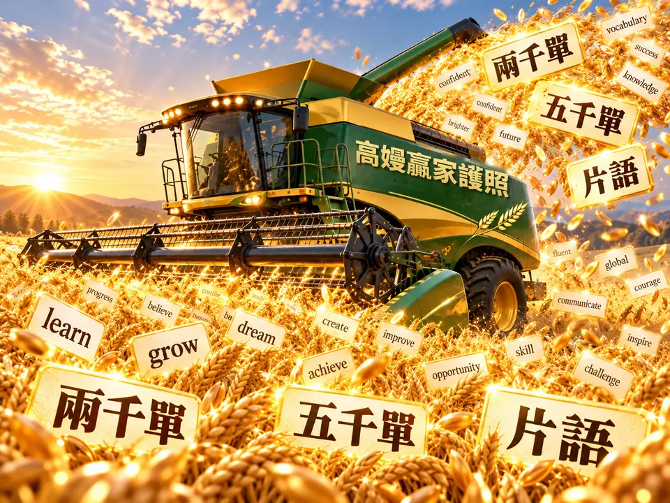 單字量收割機：高嫚贏家護照收割機，在單字稻田裡收割兩千單、五千單、片語